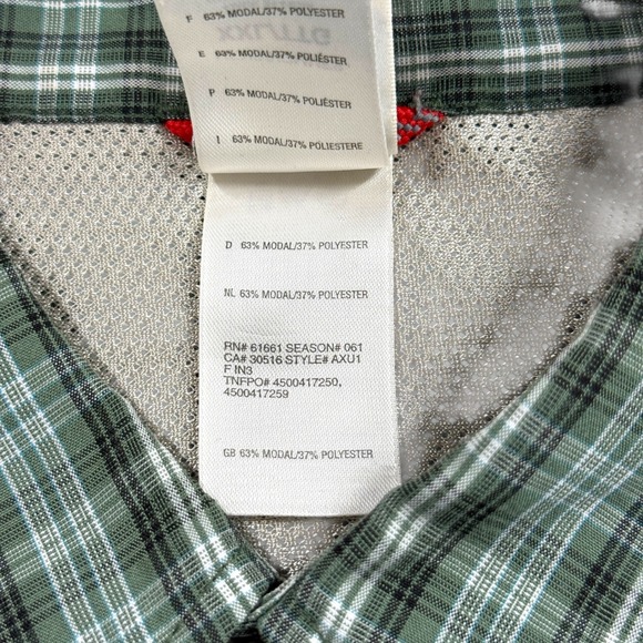The North Face Shirt‎ Mens Size XXL Green Plaid Short Sleeve Button Down - Picture 6 of 8